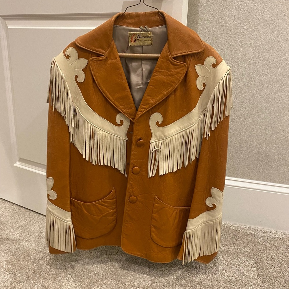 Vintage Geronimo leather jacket with fringe